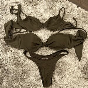 Abercrombie hunter green ribbed bathing suit